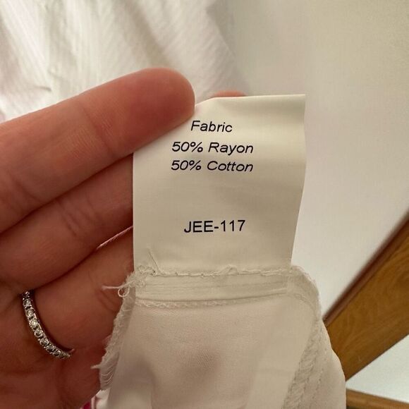 JessaKae Eva Women’s Pink White Gingham Tiered Layered Seersucker Short Sleeved - Picture 8 of 8